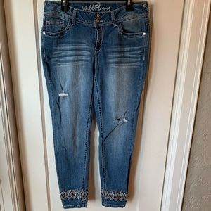 Wallflower Bejeweled & Sequined Denim Jeans Sz 11